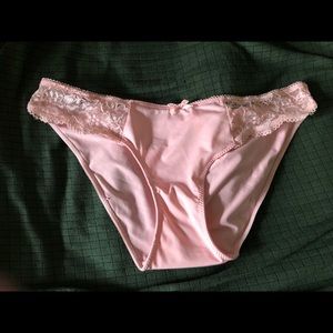 Candie’s Baby Pink/Peach Lace Silk Panties
